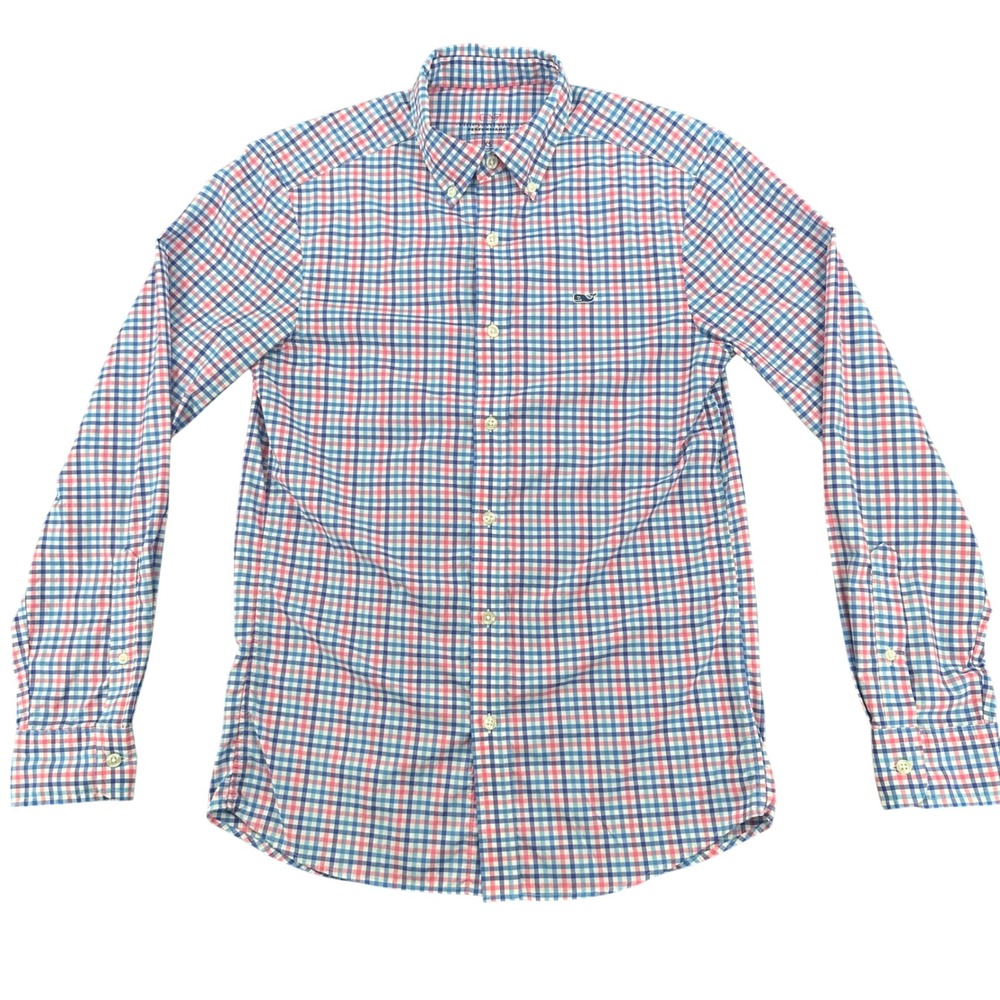 Vineyard Vines Performance Mens XS Classic Fit Gingham Check Button Down Shirt